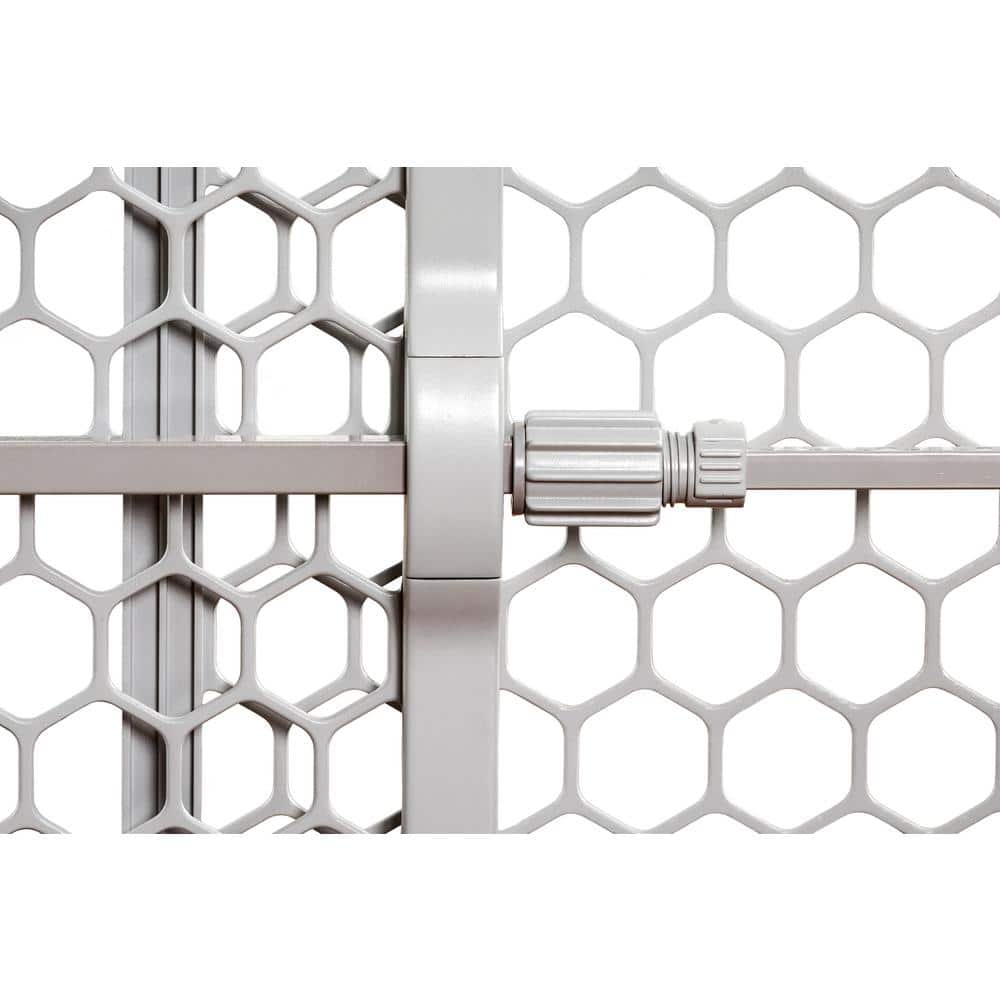 Gray Plastic Expandable Pressure Mounted Pet Gate