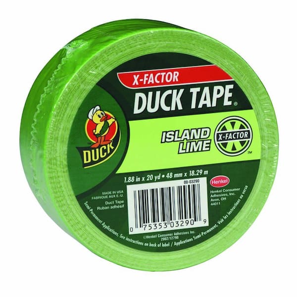 Duck Brand 1.87 in. x 20 Yard General Purpose Waterproof Self-Adhesive  Colored Duct Tape; Lime Green