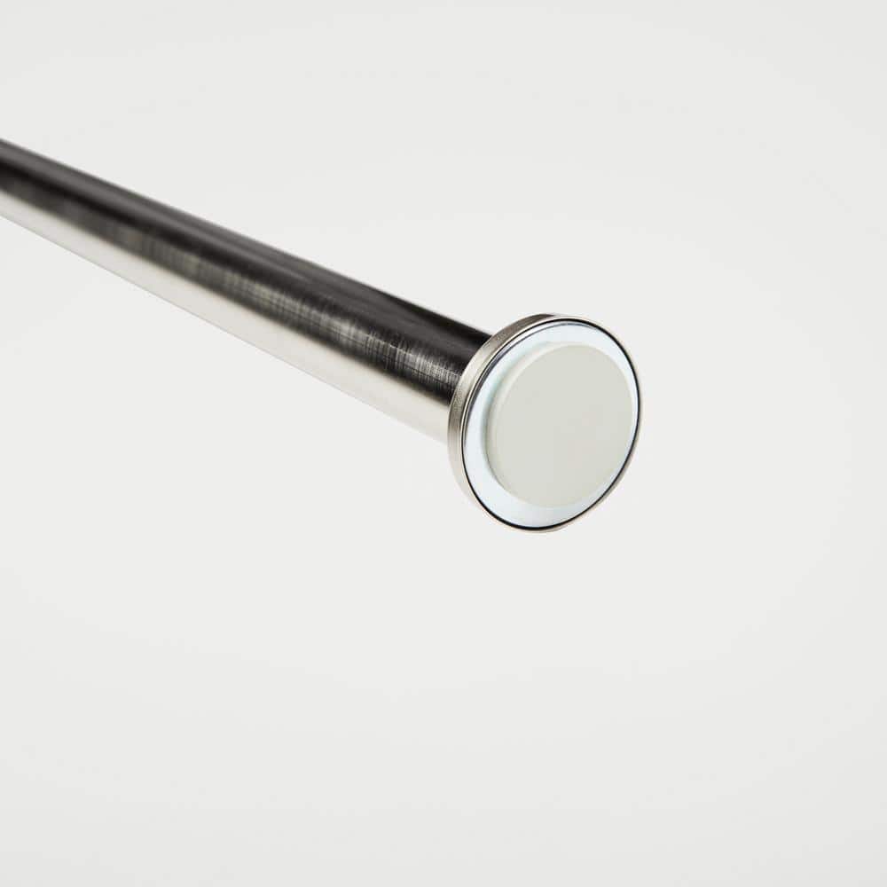 Adjustable Brushed Nickel Tension Rod with Rubber Grips