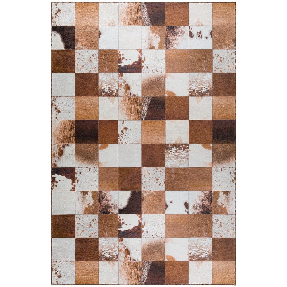 Laredo Brown 8 ft. x 10 ft. Indoor/Outdoor Washable Area Rug