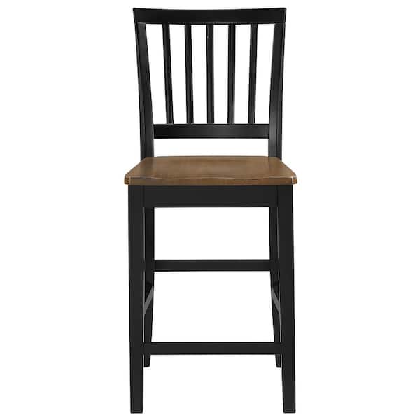 Joplin Walnut Brown and Black Counter Height Side Chair Set of 2