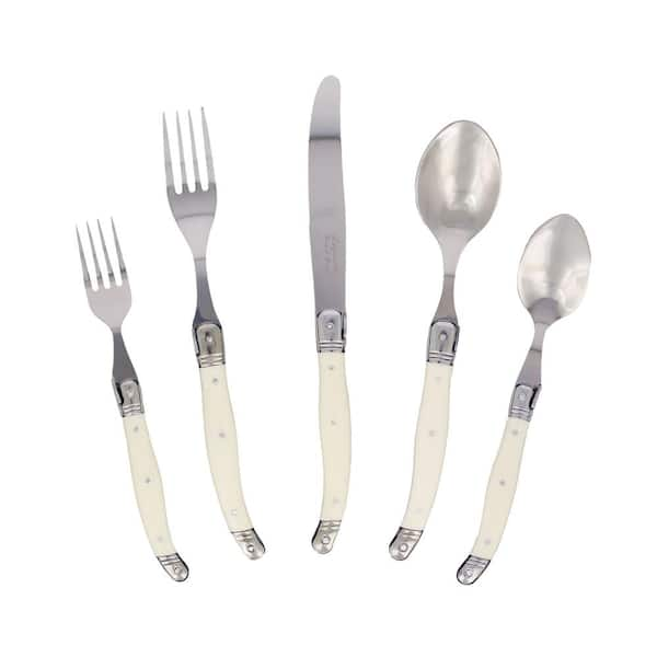 French Home Laguiole 20-Piece Stainless Steel/Faux Ivory Flatware Set (Service for 4)