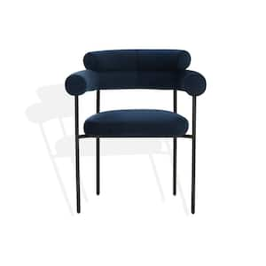 Jaslene Navy/Black 17 in. Metal Dining Chair