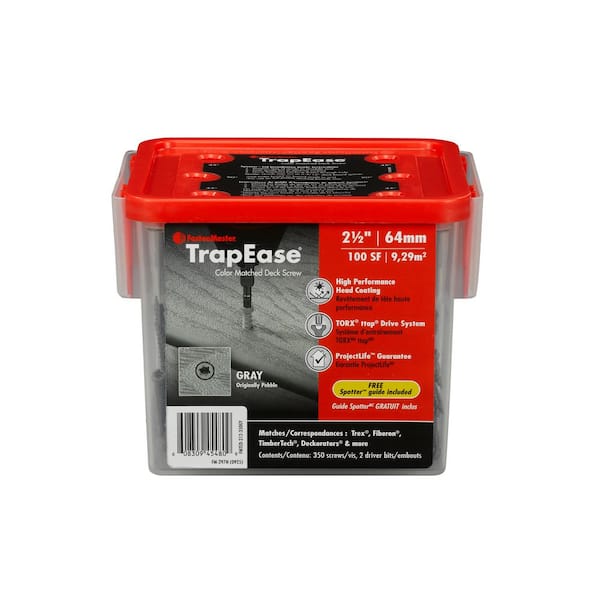 2-1/2 in. Gray Torx Trim Head TrapEase Composite Deck Screws (350 Pack)