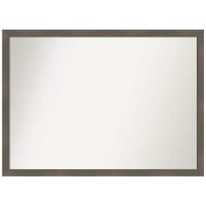 Edwin Clay Grey 40.5 in. x 29.5 in. Non-Beveled Casual Rectangle Wood Framed Wall Mirror in Gray