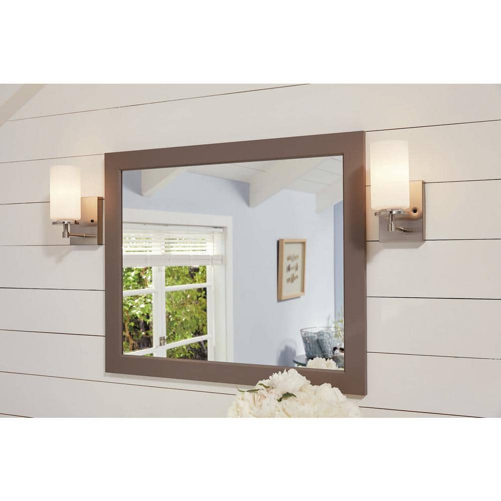 Alturas Brushed Nickel Cylinder Vanity Wall Sconce with Etched Glass