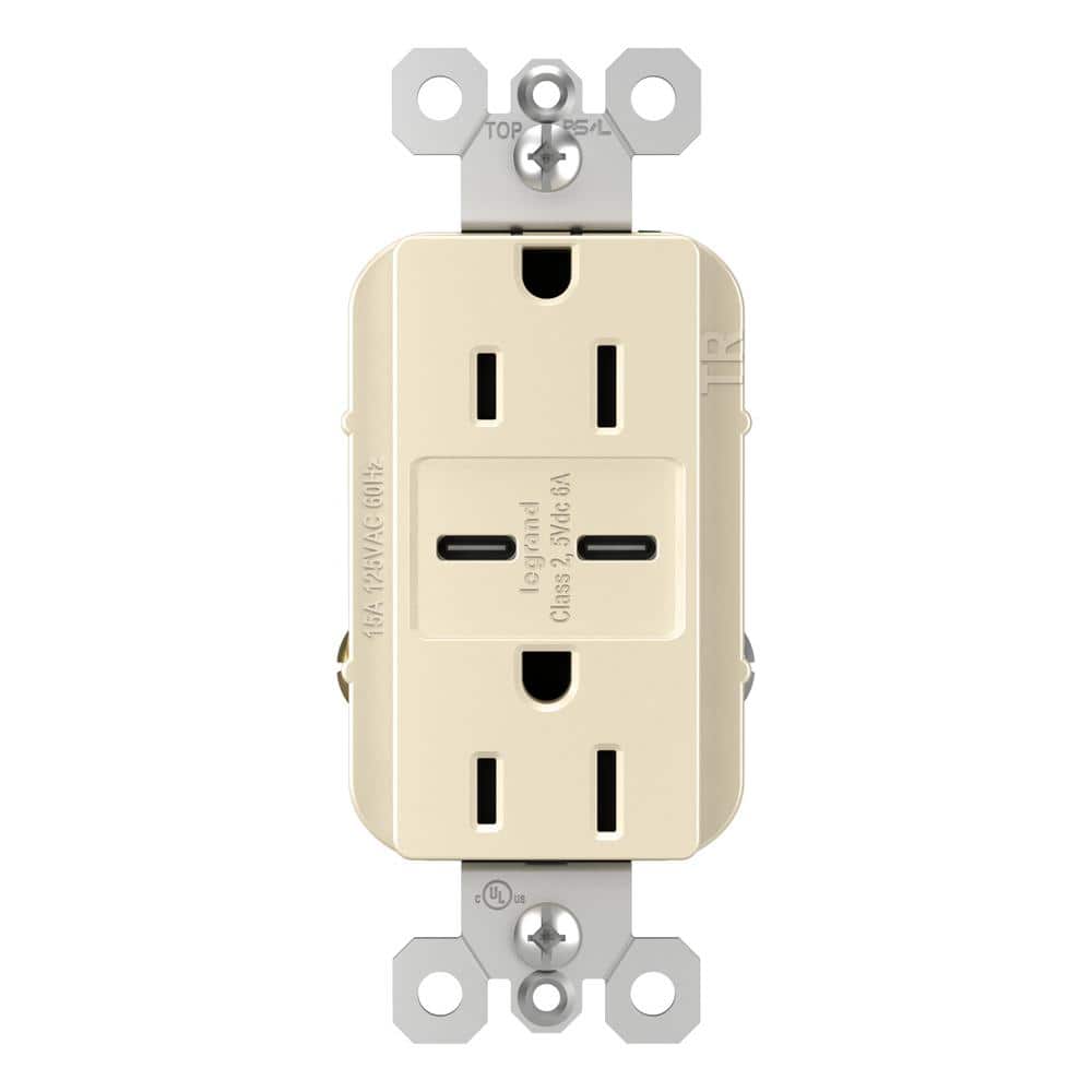 radiant 15 Amp 125-Volt Decorator Duplex Outlet with 6.0 Amp Type C/C USB, Light Almond price history on PriceWatchPro