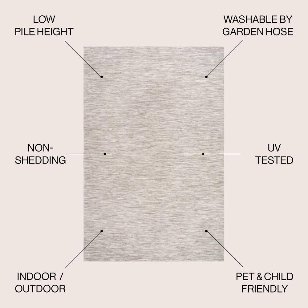 Ethan Modern Flatweave Light Gray 9' x 12' Easy-Care Area Rug
