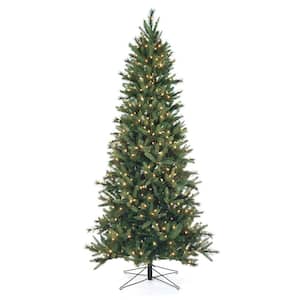 7.5 ft. Green Slim Mixed Fir Artificial Prelit Christmas Tree with Incandescent Lights