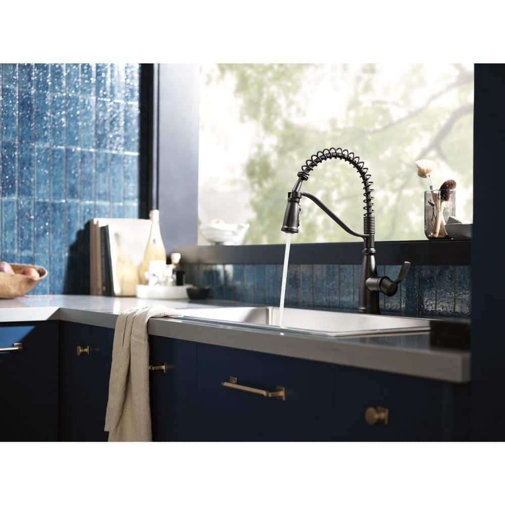 Matte Black Single Handle Pull-Down Kitchen Faucet with Spray