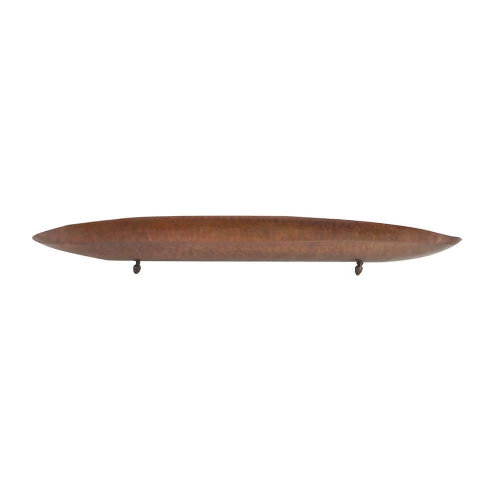 Brown Hammered Metal Decorative Trays, Set of 2