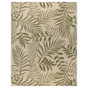 Paseo Akimbo Sand and Palm 9 ft. x 13 ft. Floral Indoor/Outdoor Area Rug