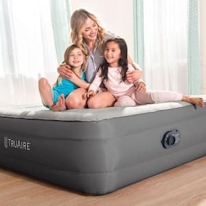 TruAire Luxury Queen Air Mattress Airbed with Lumbar Support and Built in Pump