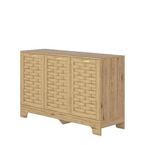 Modern Farmhouse Double Barn Door Accent Cabinet, 30 in. Brown