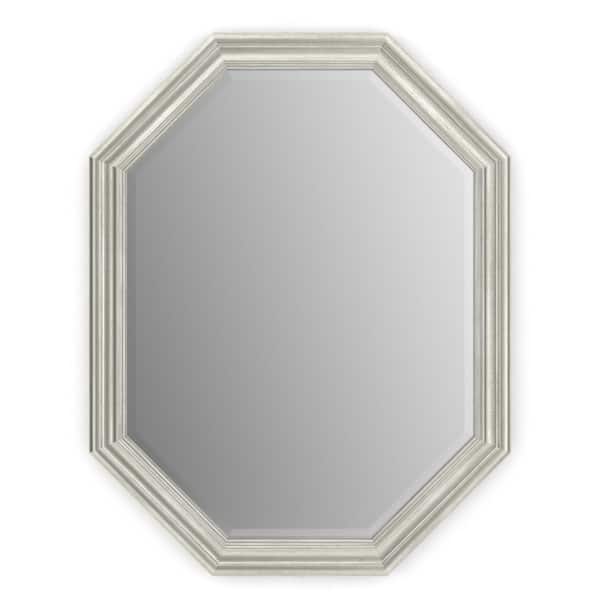 Delta 26 in. W x 34 in. H (M2) Framed Octagon Deluxe Glass Bathroom Vanity Mirror in Vintage Nickel