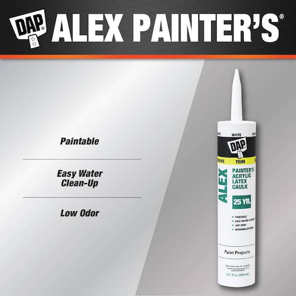 DAP Alex Painter's 10.1 oz. White All-Purpose Acrylic Latex Caulk 18609 -  The Home Depot