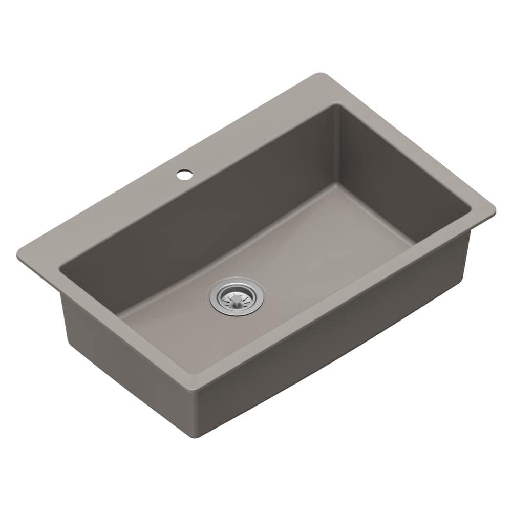 Karran 33'' Concrete Quartz Single Bowl Kitchen Sink