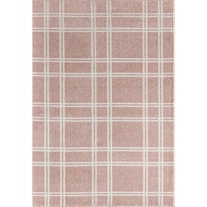 Callum Pink Plaid 8'3"X10'0" Contemporary Pink Area Rug