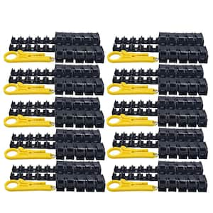 Cat 6 Unshielded Punch Down Keystone Jack with Tool in Black (100-Pack)