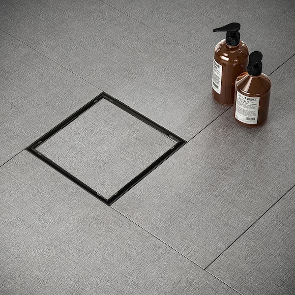 6 in. Square Stainless Steel Shower Drain with Tile Insert in Venetian Bronze