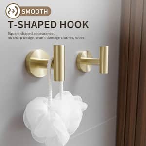 12-Piece Bath Hardware Set with Towel Ring Toilet Paper Holder Towel Hook Towel Bar Included Wall Mount in Brushed Gold