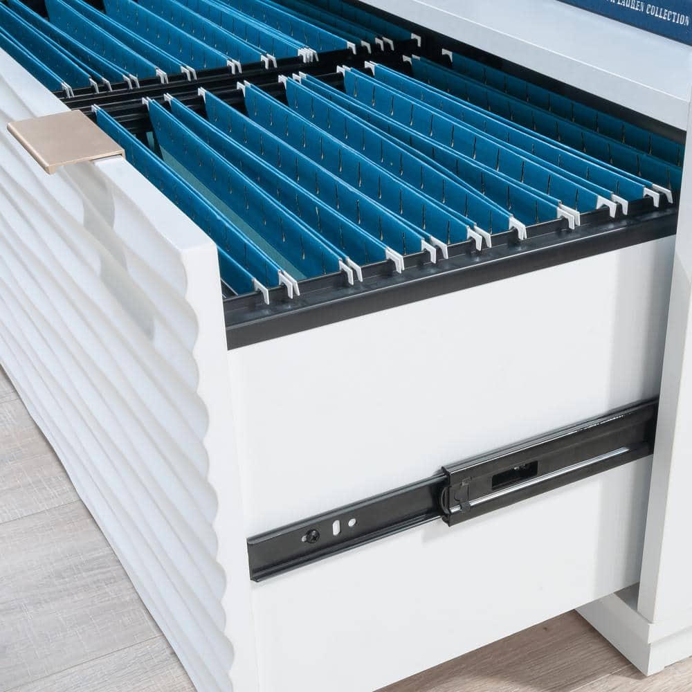 White Adjustable Wood Bookcase with Drawer and Shelves
