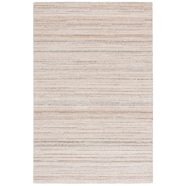 Natura 6 ft. x 9 ft. Beige Striped Distressed Area Rug