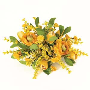 5.75 in. Artificial Ranunculus Orb, Yellow