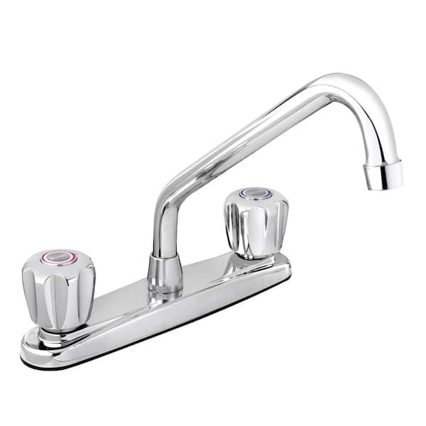 KEENEY Belanger 2-Handle Standard Kitchen Faucet in Polished Chrome