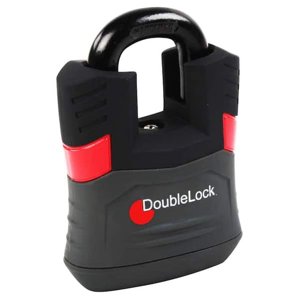 RED HAWK, Ultra Duty Large Shielded Steel Padlock, Rubberized Shroud, 2-Piece, (3 W x 4 H in.)