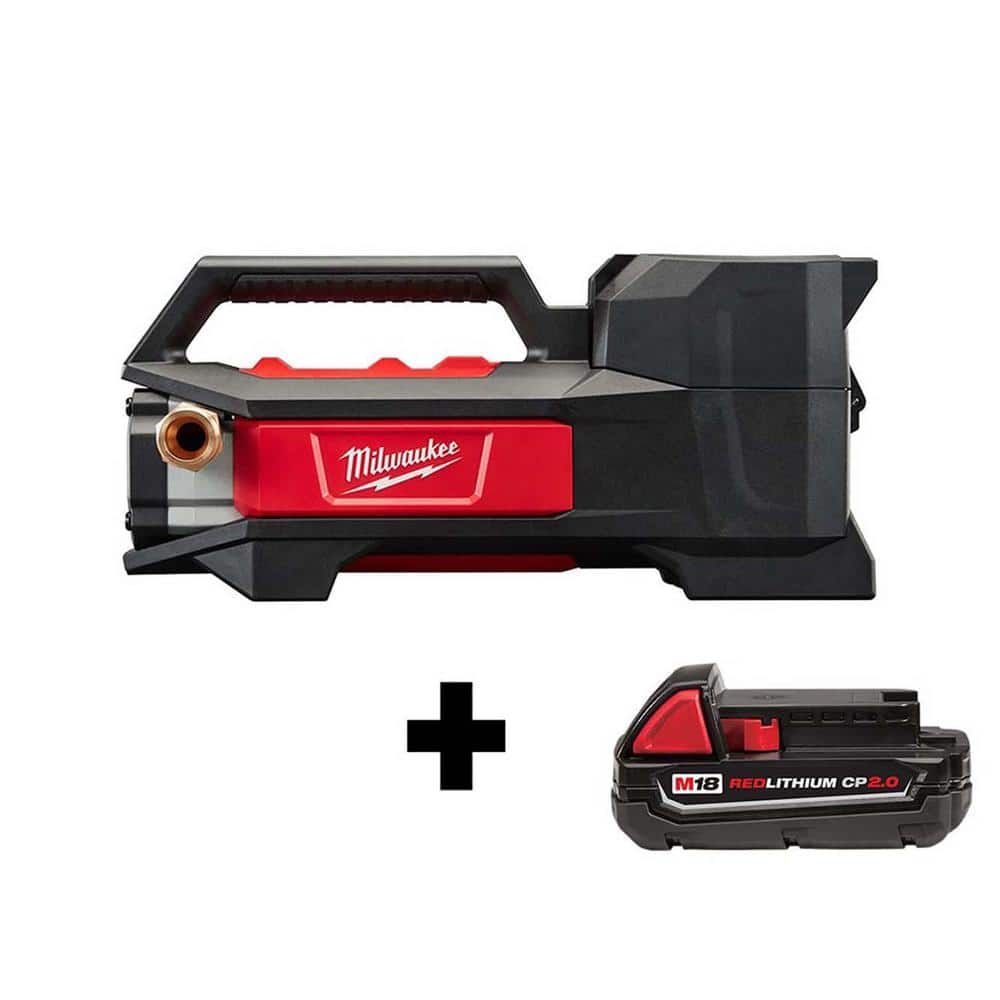 Milwaukee M18 18 Volt 1 4 HP Lithium Ion Cordless Transfer Pump with M18 2.0Ah Battery 2771 20 48 11 1820 The Home Depot