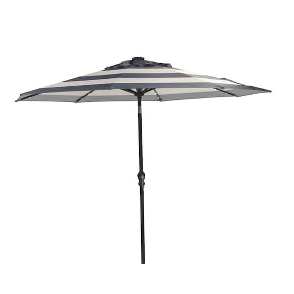 striped solar patio umbrella