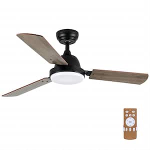 44 in. Ceiling Fan with LED Light and Remote, 6-Speeds, 2 Rotation Modes, Timer, Noble Bronze Finish