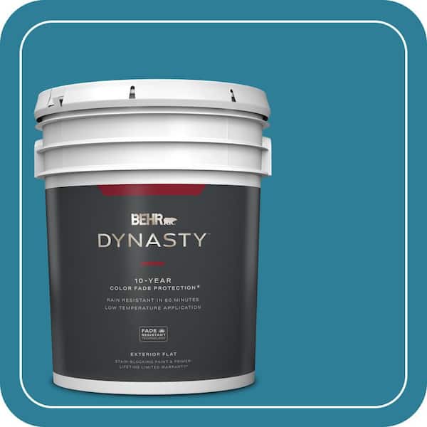 BEHR DYNASTY 5 gal. #M480-6 Valley of Glaciers Flat Exterior Stain-Blocking Paint & Primer