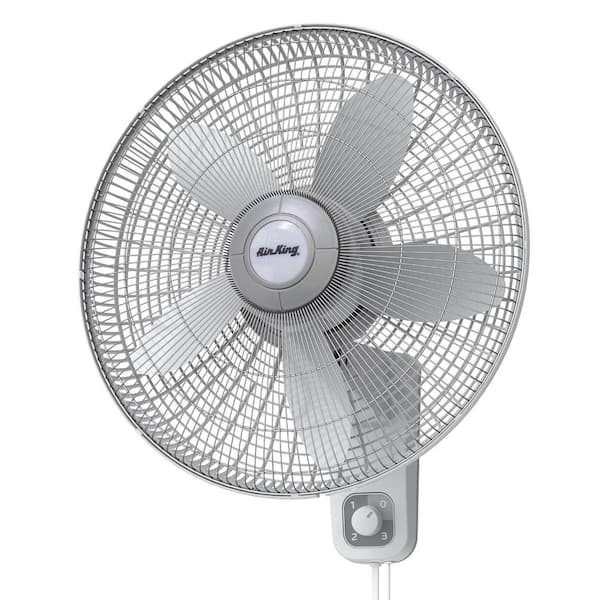 Air King 18 in. 3 Speed Oscillating Wall Mount Fan with Adjustable Head, Commerical Grade Speed, and Easy Assembly in Gray