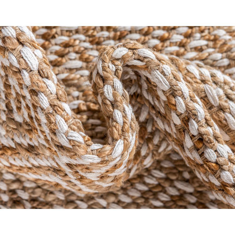 Handmade Braided Jute and Cotton 3' 3" x 5' 1" Area Rug in Natural Brown