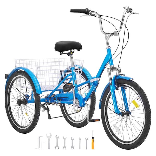 Folding Adult Tricycle, Adult Folding Trikes, 3 Wheel Cruiser Bike with Large Basket & Adjustable Seat