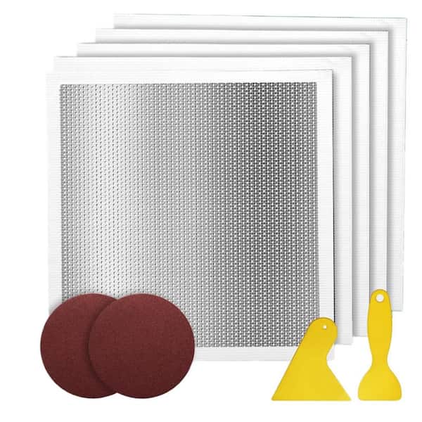 Drywall Repair Kit, Drywall Patch Kit with 12 in. x 12 in. Self-Adhesive Mesh, Scraper and Sandpaper for Large Holes