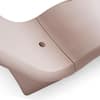 Close-up of the curved support and drainage hole on the lounger.