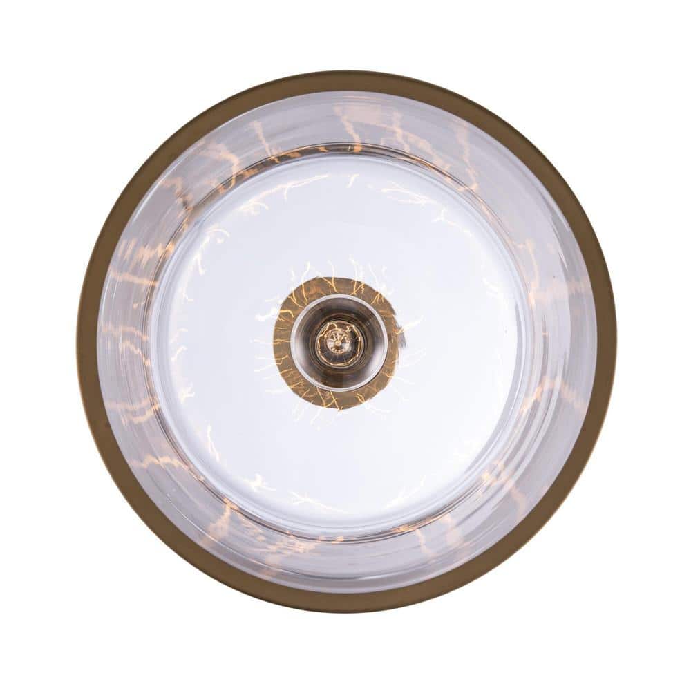 Antique Gold Glass Jar Pendant Light with LED
