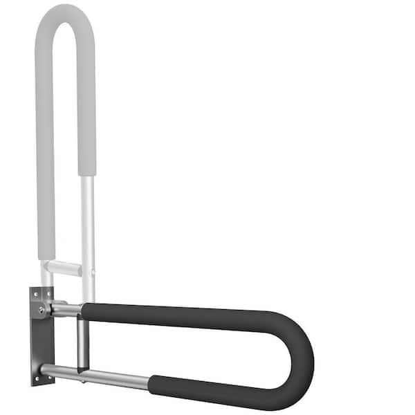 Handicap Grab Bar Rail, 23.6 in. Toilet Handrail, Aluminum Bathroom Safety Support Bar for Seniors and Elderly