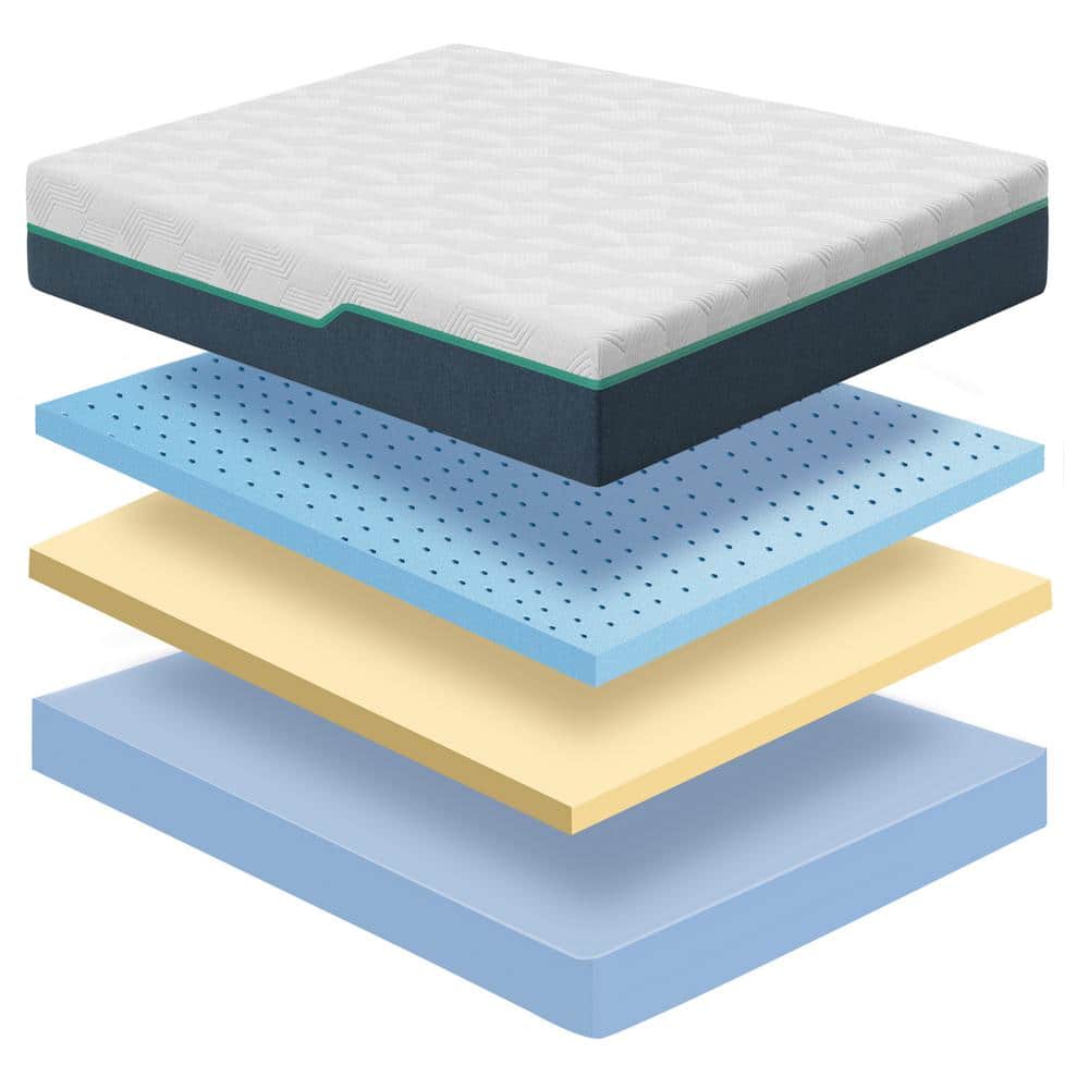 Queen 10" White Gel Memory Foam Adjustable Mattress