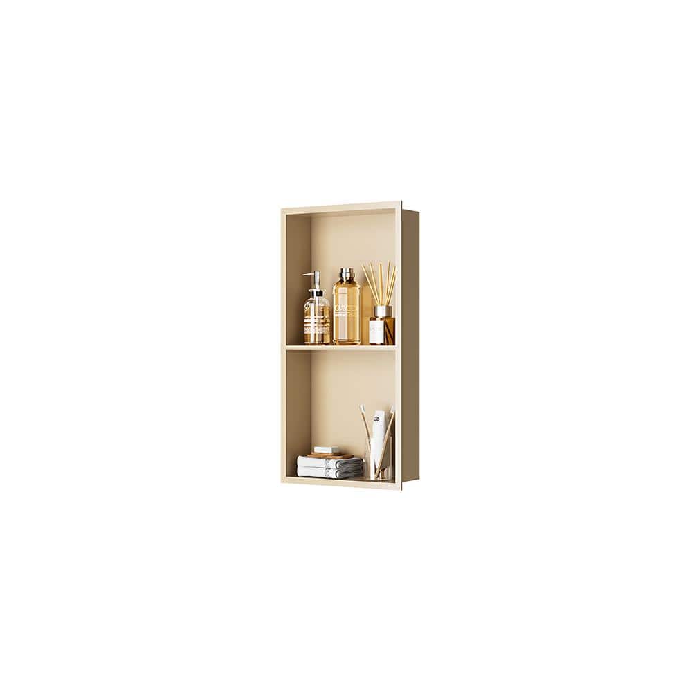 No Tile Needed Recessed Niche Shower, 2 Tier Stainless Steel Shower Niche 1