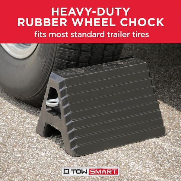 Heavy Duty Rubber Wheel Chock (w/Steel Eye Bolt)
