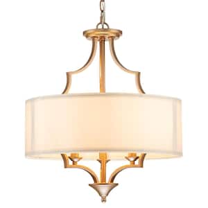 3-Light Gold Chandelier for Bed Room/Living Room with no bulbs included