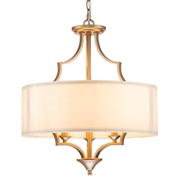 3-Light Gold Chandelier for Bed Room/Living Room with no bulbs included