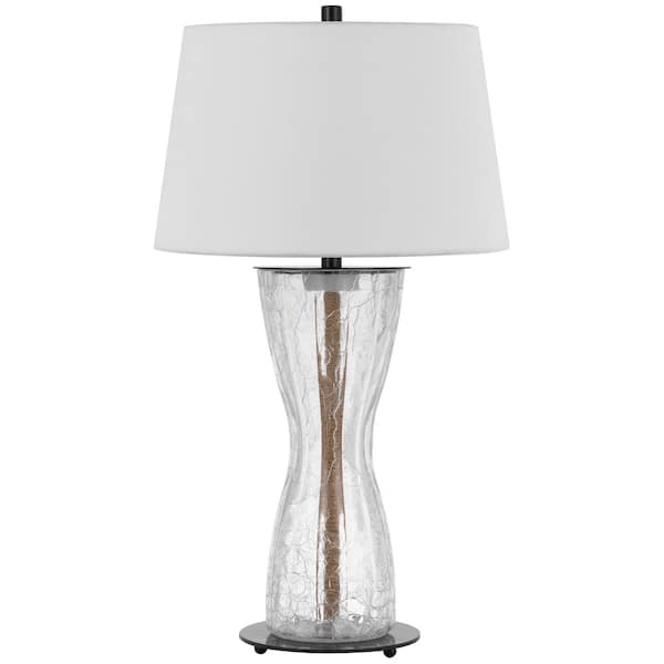 CAL Lighting 30.5 in. Height Clear Glass Table Lamp with Shade