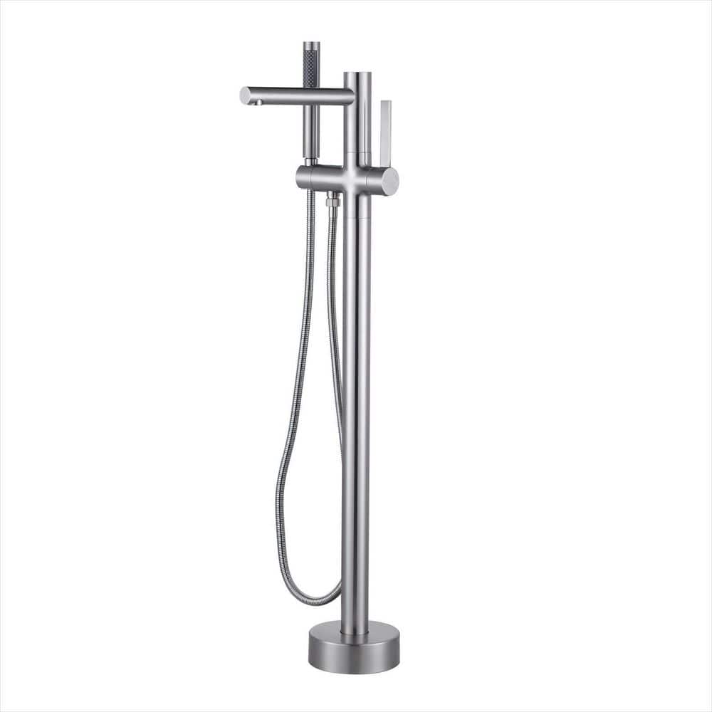 2-Handle Freestanding Tub Faucet with Hand Shower in Brushed Nickel price history on PriceWatchPro