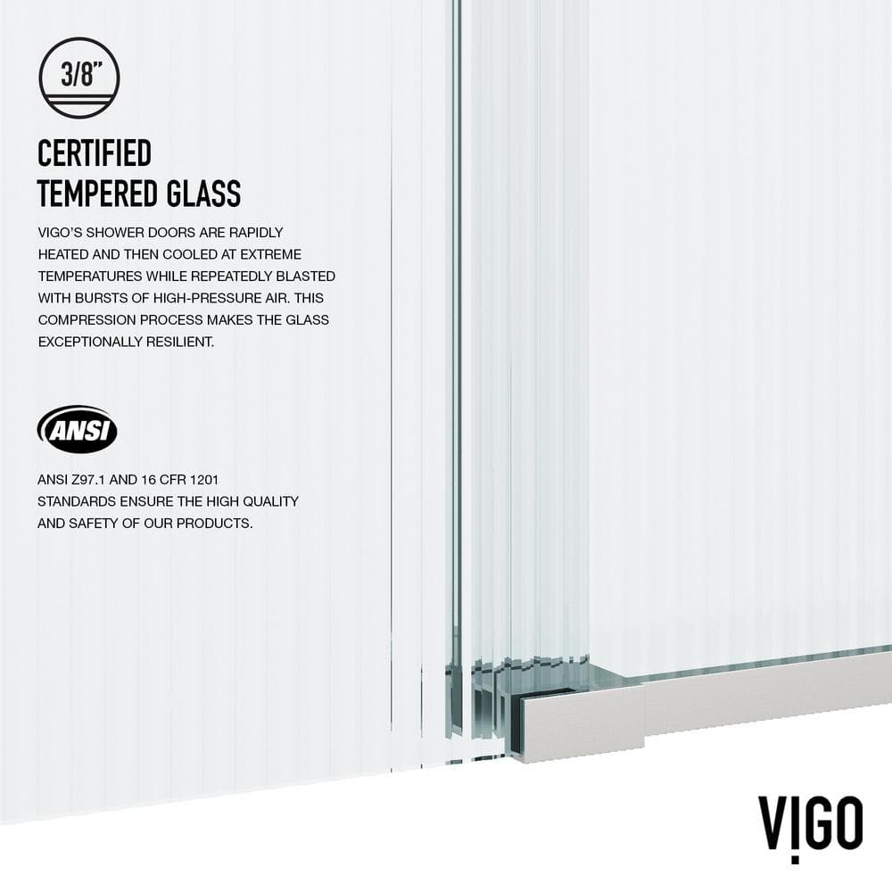 Elan Frameless Sliding Tub Door in Stainless Steel with Fluted Glass