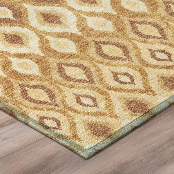 Chantille Machine Washable Indoor/Outdoor Abstract ACN3122 Gold 9 ft. x 12 ft. Area Rug
